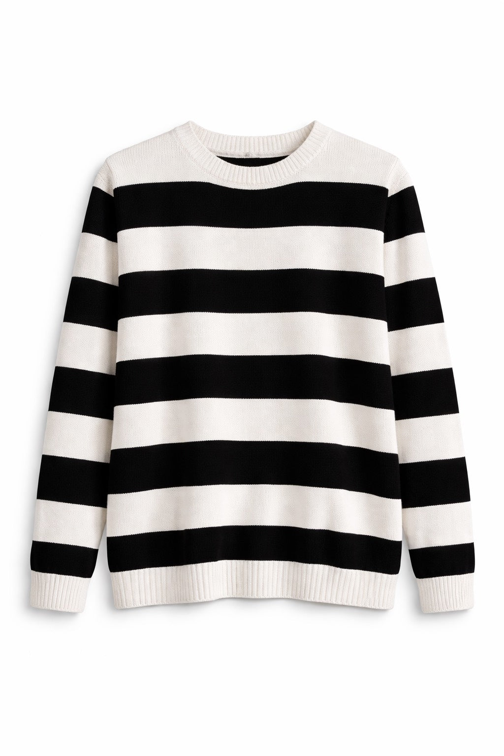 Stribet striktrøje - Størrelser fra extra Small til extra Large Store hvide og Sorte striber 